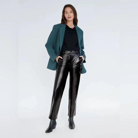 Babaton Command High Waisted Vegan Leather Pant Black - Picture 1 of 9